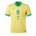 Pánský Fotbalový dres Brazílie Vinicius Junior #7 Copa America 2024 Domácí Krátký Rukáv